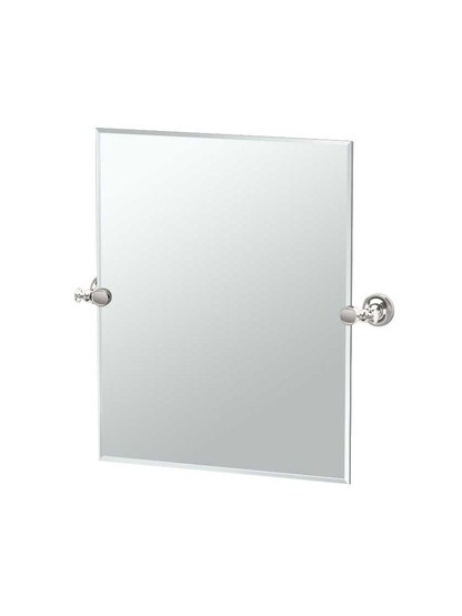 Tavern Frameless Rectangular Bathroom Mirror - 19 1/2 inch x 24 inch in Polished Nickel.